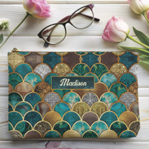 エレガント金ゴールドターコイズグリーンガーリーマーメイドはかりで測