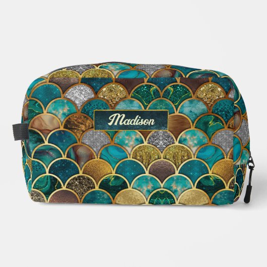 エレガント金ゴールドターコイズグリーンガーリーマーメイドはかりで測 ドップキット (正面)