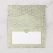 エレガント金ゴールドターコイズ結婚アールデコイベント プレイスカード (外部開封)