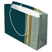 エレガント金ゴールドターコイズ ラージペーパーバッグ (裏面アングル)