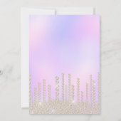 エレガント金ゴールドダイヤモンドは紫sweet sixteenを乾燥させる 招待状 (裏面)