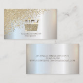 エレガント金ゴールドダイヤモンド洗浄具 名刺 (正面/裏面)