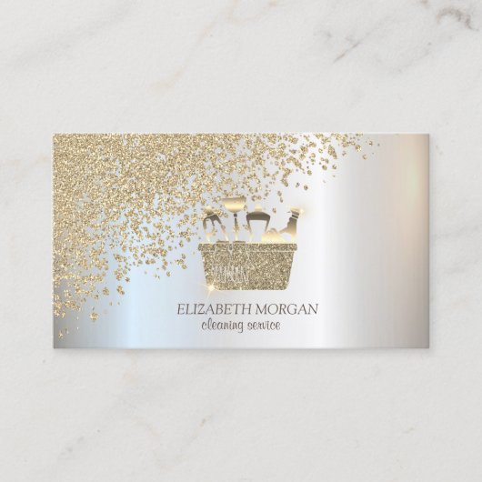 エレガント金ゴールドダイヤモンド洗浄具 名刺 (正面)