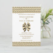 エレガント金ゴールドダイヤ結婚モンド 招待状 (スタンド正面)