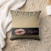 エレガント金ゴールドダイヤ輝くリップルパーソナライズされた クッション (ブランケット)