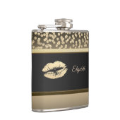 エレガント金ゴールドダイヤ輝くリップルパーソナライズされた フラスク (右)