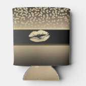 エレガント金ゴールドダイヤ輝くリップルパーソナライズされた 缶クーラー (裏面)