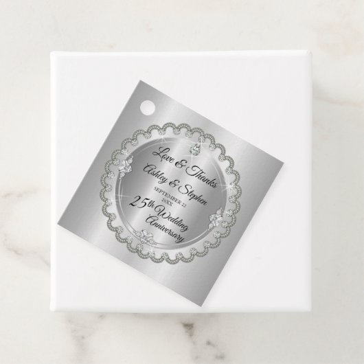 エレガント金ゴールドダイヤ25結婚周年記念 フェイバータグ (インサイチュ)