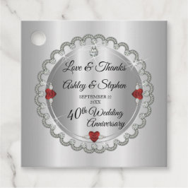 エレガント金ゴールドダイヤ40結婚周年記念 フェイバータグ