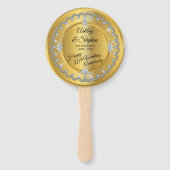 エレガント金ゴールドダイヤ50結婚周年記念 ハンドファン (正面)
