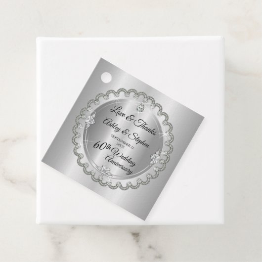 エレガント金ゴールドダイヤ60結婚周年記念 フェイバータグ (インサイチュ)