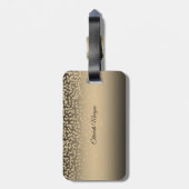 エレガント金ゴールドダイヤ – 赤いリップパーソナライズされた ラゲッジタグ (裏面縦)