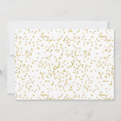 エレガント金ゴールドダスト紙吹雪シック結婚スクリプト セーブザデート (裏面)