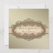 エレガント金ゴールドダマスク素晴らし結婚式招待状 招待状 (裏面)