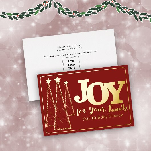 エレガント金ゴールドダークレッドジョイ企業のズ 箔シーズンカード