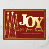 エレガント金ゴールドダークレッドジョイ企業のズ 箔シーズンカード (正面)