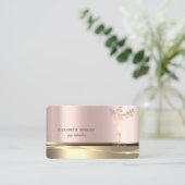 エレガント金ゴールドツリーガールシルエットバラ金ゴールド 名刺 (スタンド正面)