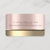 エレガント金ゴールドツリーガールシルエットバラ金ゴールド 名刺 (裏面)