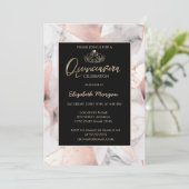 エレガント金ゴールドティアラ、バラ金ゴールド幾何大理石 招待状 (スタンド正面)