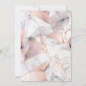 エレガント金ゴールドティアラ、バラ金ゴールド幾何大理石 招待状 (裏面)