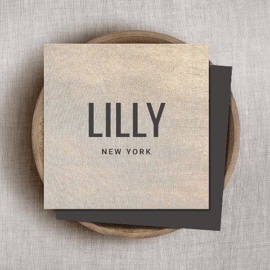 エレガント金ゴールドテクスチフェイクックラグジュアリー スクエア名刺