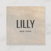 エレガント金ゴールドテクスチフェイクックラグジュアリー スクエア名刺 (正面)