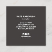 エレガント金ゴールドテクスチフェイクックラグジュアリー スクエア名刺 (裏面)