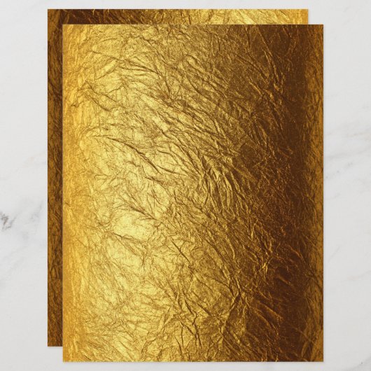 エレガント金ゴールドテクスチャのスクラップブック紙 (正面/裏面)