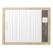 エレガント金ゴールドテクスチャ茶色のフレームロゴ ノートパッド (正面)