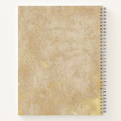 エレガント金ゴールドテクスチャ茶色のフレームロゴ ノートブック (裏面)