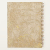 エレガント金ゴールドテクスチャ茶色のフレームロゴ プランナー手帳 (裏面)