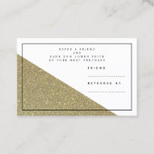 エレガント金ゴールドテクフェイクスチャ参照 名刺 (裏面)