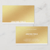 エレガント金ゴールドテンプレートプロフェッショナルモダントレンディー 名刺 (正面/裏面)