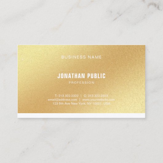 エレガント金ゴールドテンプレートプロフェッショナルモダントレンディー 名刺 (裏面)