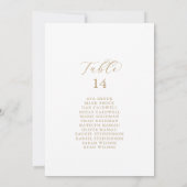 エレガント金ゴールドテーブル番号座席表カード (裏面)