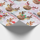 エレガント金ゴールドトナカイカスタムアChristmas Wra ラッピングペーパー (角)