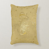 エレガント金ゴールドトナカイ金ゴールド文字クリスマス アクセントクッション (正面(垂直))