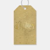 エレガント金ゴールドトナカイ金ゴールド文字クリスマス ギフトタグ (裏面)
