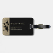 エレガント金ゴールドトラベル世界のマップモノグラムの名 ラゲッジタグ (裏面横)