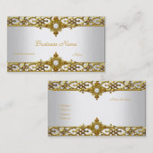 エレガント金ゴールドトリムパール宝石 名刺 (正面/裏面)