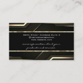 エレガント金ゴールドトリム | 黒お洒落色 名刺 (裏面)