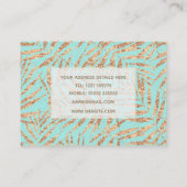 エレガント金ゴールドトロピカルパーム葉ズミントデザイン 名刺 (裏面)