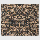 エレガント金ゴールドトロピカルパ葉ームデザイン ラッピングペーパー (フラット)