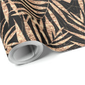 エレガント金ゴールドトロピカルパ葉ームデザイン ラッピングペーパー (ロールコーナー)