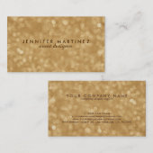 エレガント金ゴールドトーングリッター&スパークル 名刺 (正面/裏面)