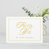エレガント金ゴールドトーンスク結婚リプト サンキューカード (スタンド正面)