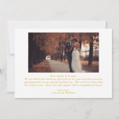 エレガント金ゴールドトーンスク結婚リプト サンキューカード (裏面)