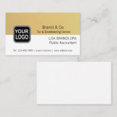 エレガント金ゴールドトーンロゴテンプレート  名刺 (正面/裏面)