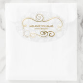 エレガント金ゴールドトーン渦巻形のフレーム 楕円形シール (バッグ)