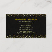 エレガント金ゴールドトーン華美ペイズリーパターンテンプレート 名刺 (裏面)